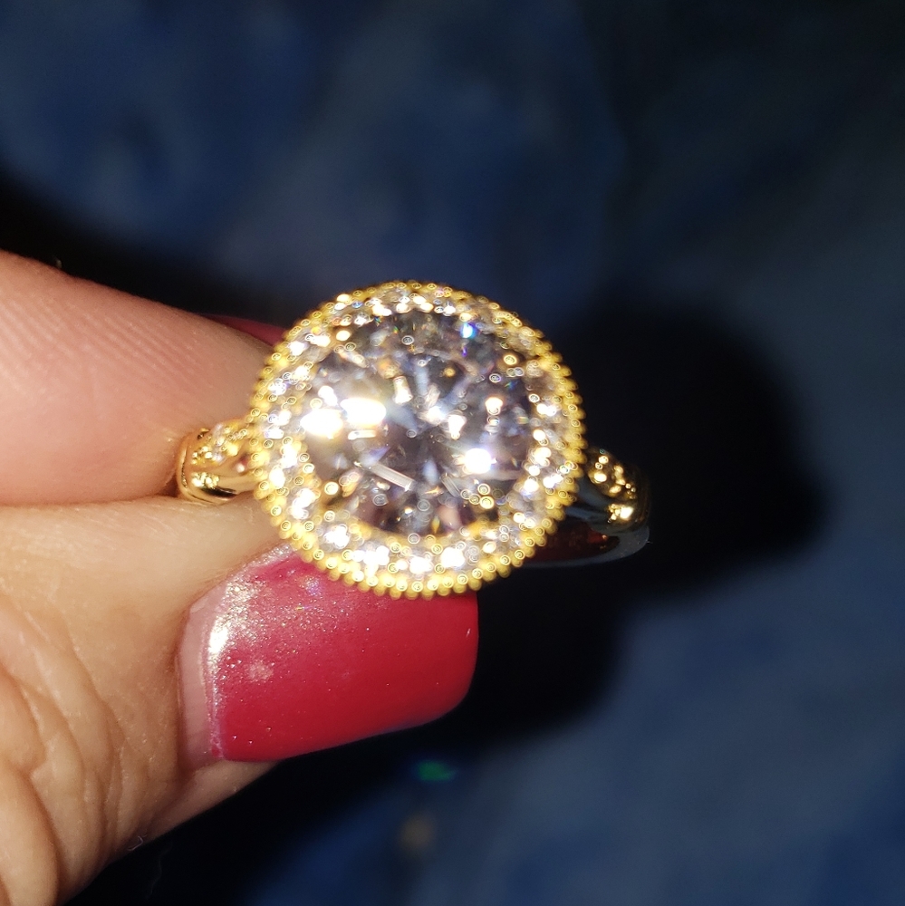 🌟Gold Plated Round CZ  Ring Sz 10